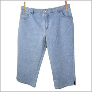 Vtg Cherokee Capri Jeans Size 16 38" X 22" Pants High Rise Straight Light Wash